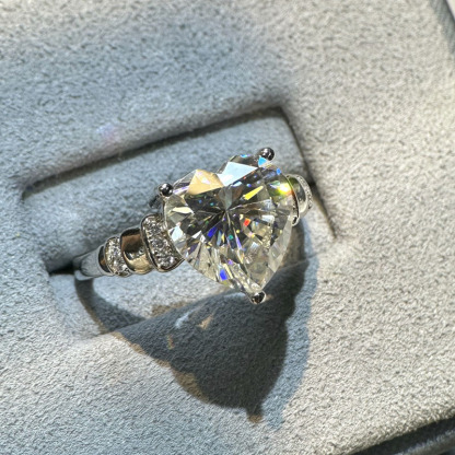 Sotiya 4ct Moissanite Heart Cut Engagement Ring Sterling Silver-Sotiya