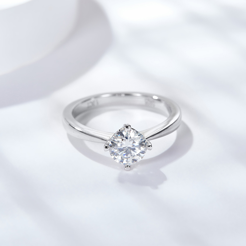 Sotiya Solitaire Round Cut Moissanite Engagement Ring Sterling Silver-Sotiya