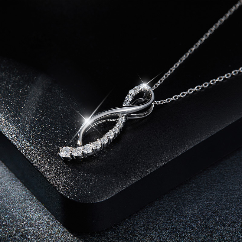 Sotiya Infinity Design Moissanite Necklace Sterling Silver-Sotiya