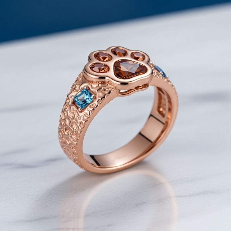 Sotiya Best Buds Chocolate Heart Cut Little Monster Paw Inspired Cocktail Ring Sterling Silver-Sotiya