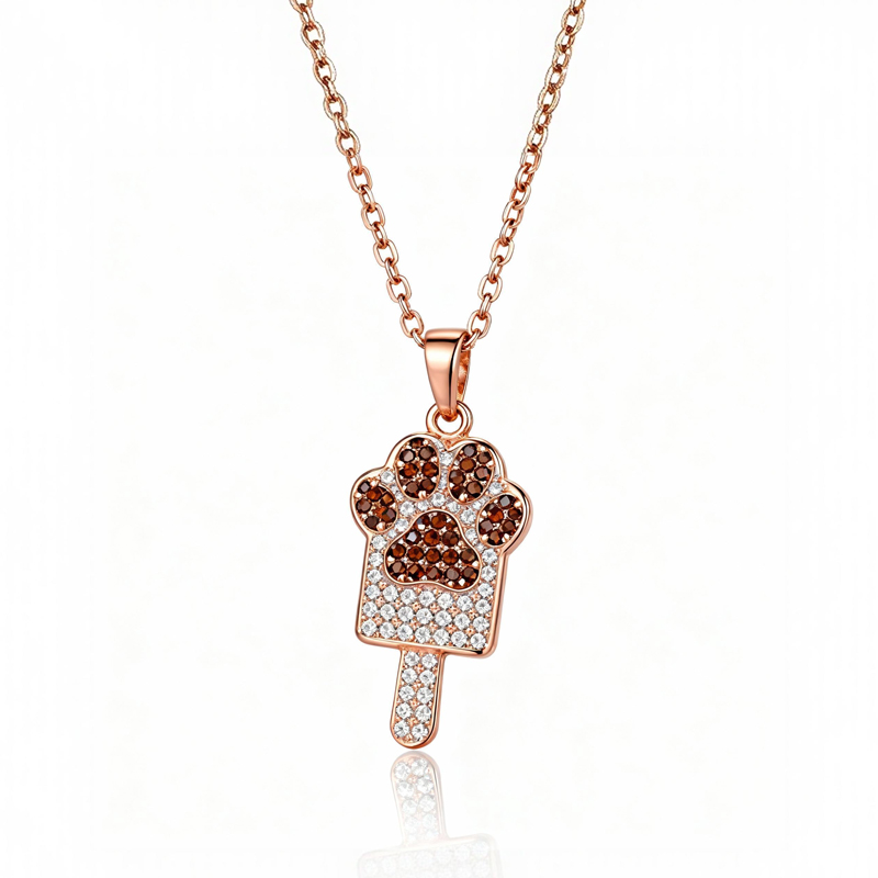 Sotiya Animal City Fox Paw Inspired Ice Cream Coffee Necklace-Sotiya