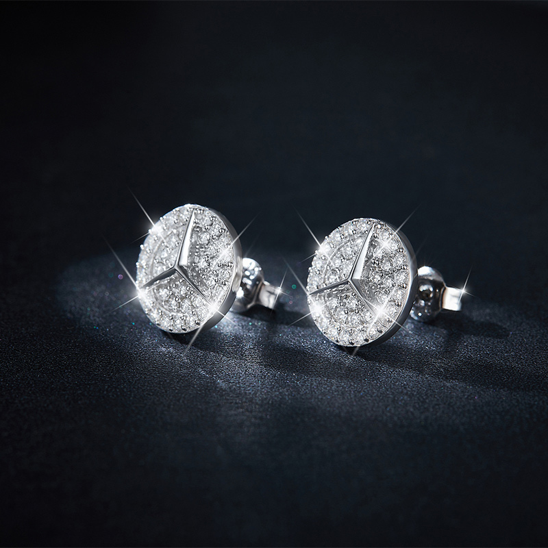 Sotiya Round Cut Moissanite Stud Earrings Sterling Silver-Sotiya
