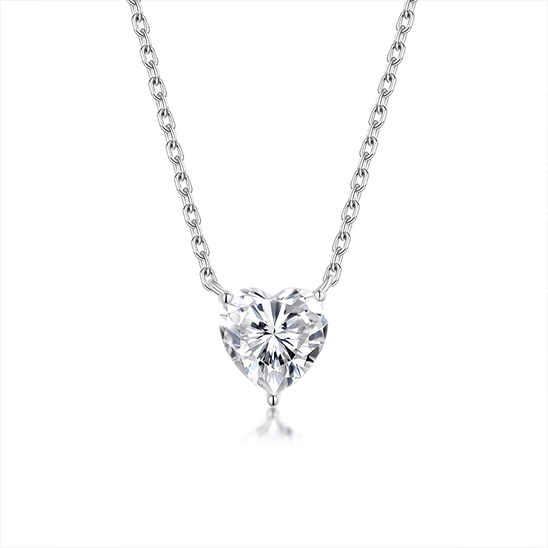 Sotiya Solitaire Heart Cut Moissanite Necklace Sterling Silver-Sotiya