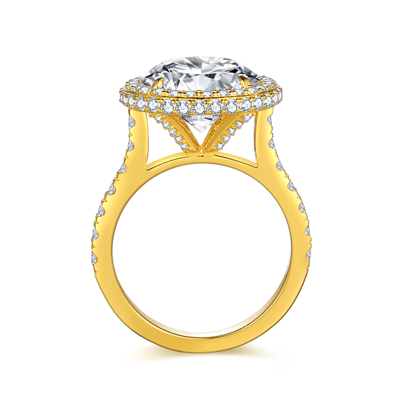 Sotiya Cathedral Halo Round Cut Moissanite Engagement Ring Sterling Silver-Sotiya