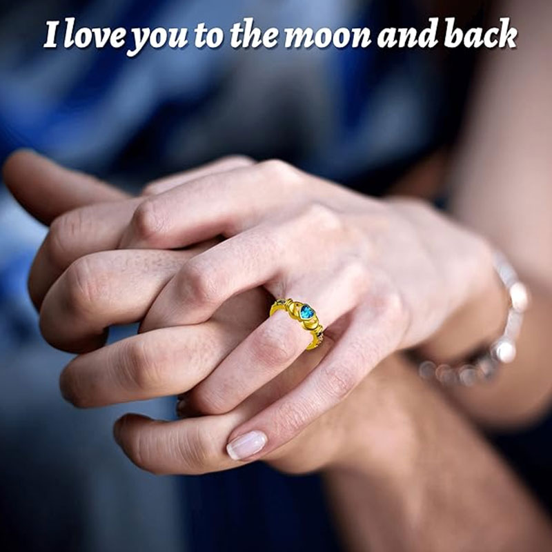 Sotiya Heart Cut Claddagh Ring Custom 12 Birthstone Engraved Name Promise Ring Sterling Silver-Sotiya