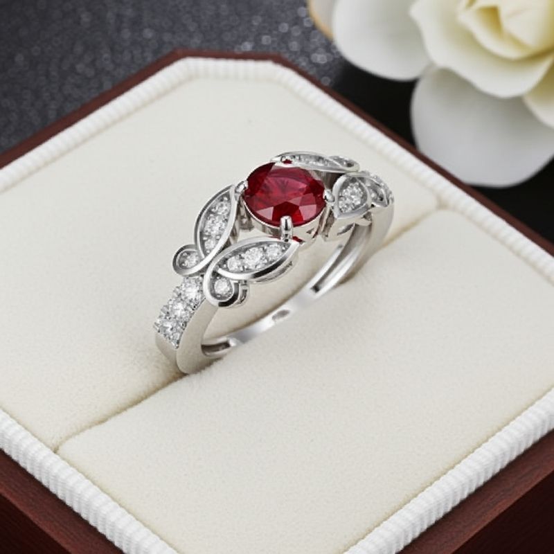 Sotiya Customizable 12 Birthstone Butterfly Round Cut Engagement Ring Sterling Silver