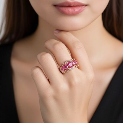 Sotiya Heart Cut Vintage Filigree Wedding Ring Band Sterling Silver-Sotiya