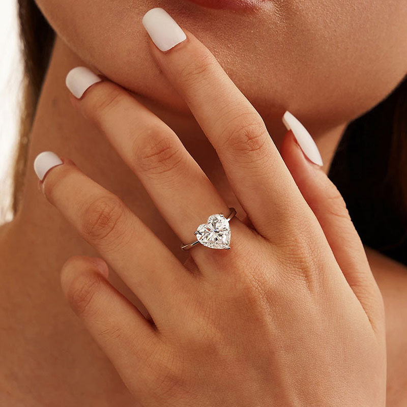 Sotiya Heart Cut Solitaire Engagement Ring Sterling Silver-Sotiya