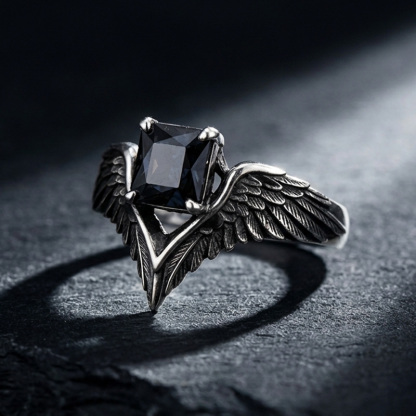 Sotiya Duskendale Three-eyed Crow Wing Radiant Cut Cocktail Ring Sterling Silver-Sotiya