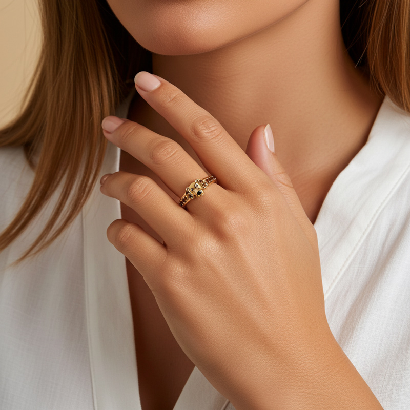 Sotiya Dachshund Coffee Cocktail Ring-Sotiya