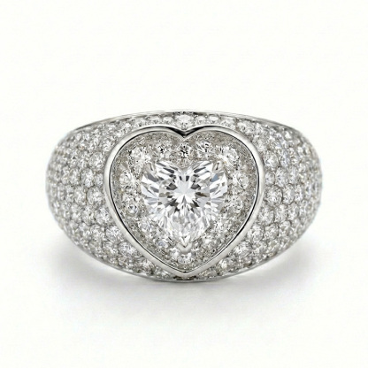 Sotiya Halo Heart Cut Gradient Micro Pave Coffee Engagement Ring Sterling Silver-Sotiya