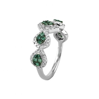 Sotiya Teardrop Shape Paraiba and White Zirconia Pave Women's Wedding Ring Sterling Silver-Sotiya