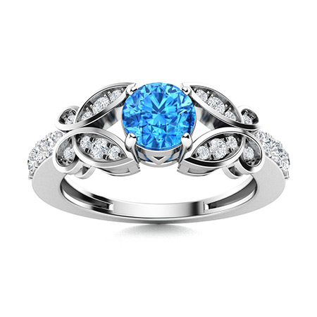 Sotiya Customizable 12 Birthstone Butterfly Round Cut Engagement Ring Sterling Silver