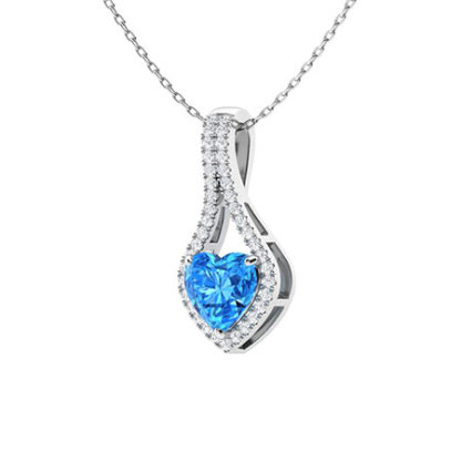 Sotiya Customizable 12 Birthstone Heart Cut Necklace Sterling Silver-Sotiya