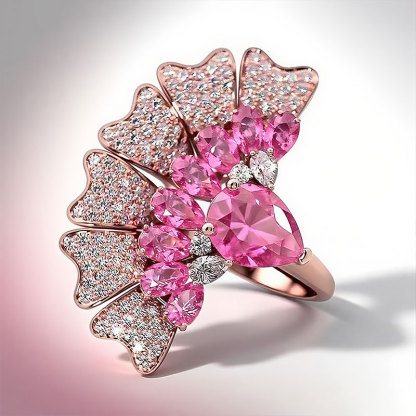 Sotiya Peacock Inspired Pear Cut Cocktail Ring Sterling Silver-Sotiya