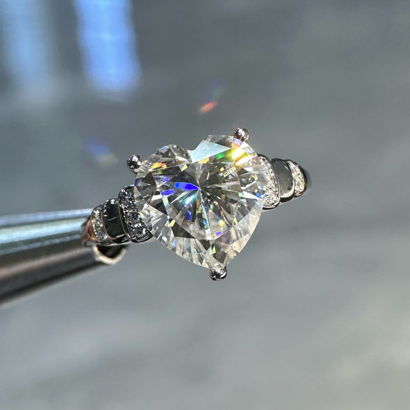 Sotiya 4ct Moissanite Heart Cut Engagement Ring Sterling Silver-Sotiya
