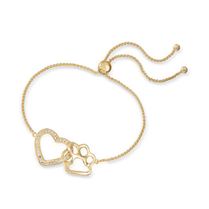 Sotiya Heart Paw Print Bolo Bracelet Sterling Silver-Sotiya