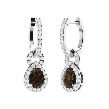 Sotiya Coffee Pear Cut Drop Earrings Sterling Silver-Sotiya