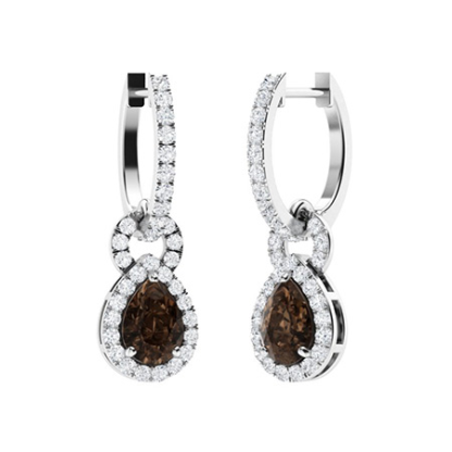 Sotiya Coffee Pear Cut Drop Earrings Sterling Silver-Sotiya