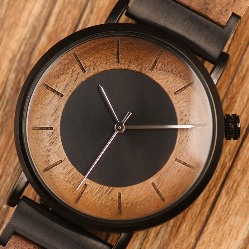 Sotiya Walnut Quartz Coffee Wooden Couple Watch
