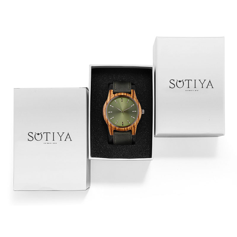 Sotiya Zebrawood and Red Sandalwood Quartz Exquisite Ultra-thin Wooden Watch-Sotiya
