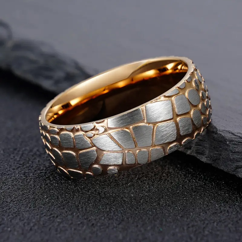 Sotiya Titanium Superconductor Design Gold/Rose Gold Plated Men's Wedding Band-Sotiya