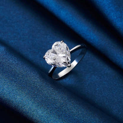 Sotiya Heart Cut Solitaire Engagement Ring Sterling Silver-Sotiya