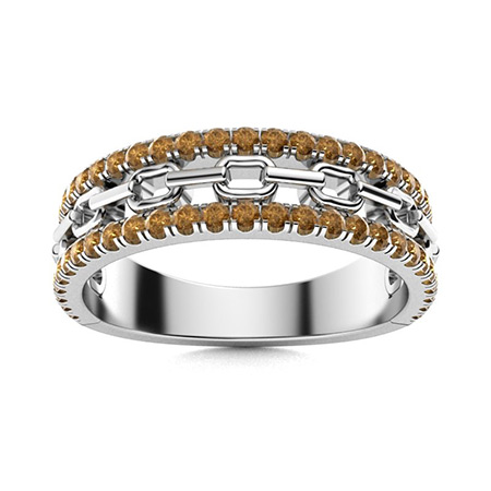 Sotiya Chain Link Unisex Wedding Ring Sterling Silver