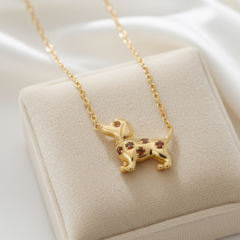 Sotiya Dachshund Coffee Necklace-Sotiya