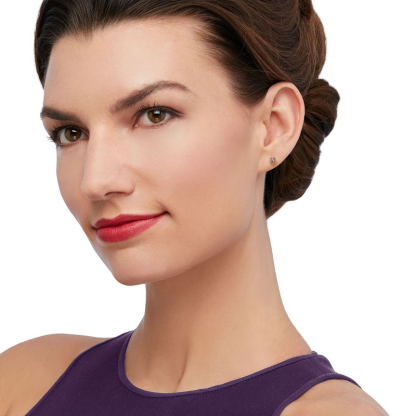 Sotiya Halo Round Cut Coffee Stud Earrings Sterling Silver-Sotiya