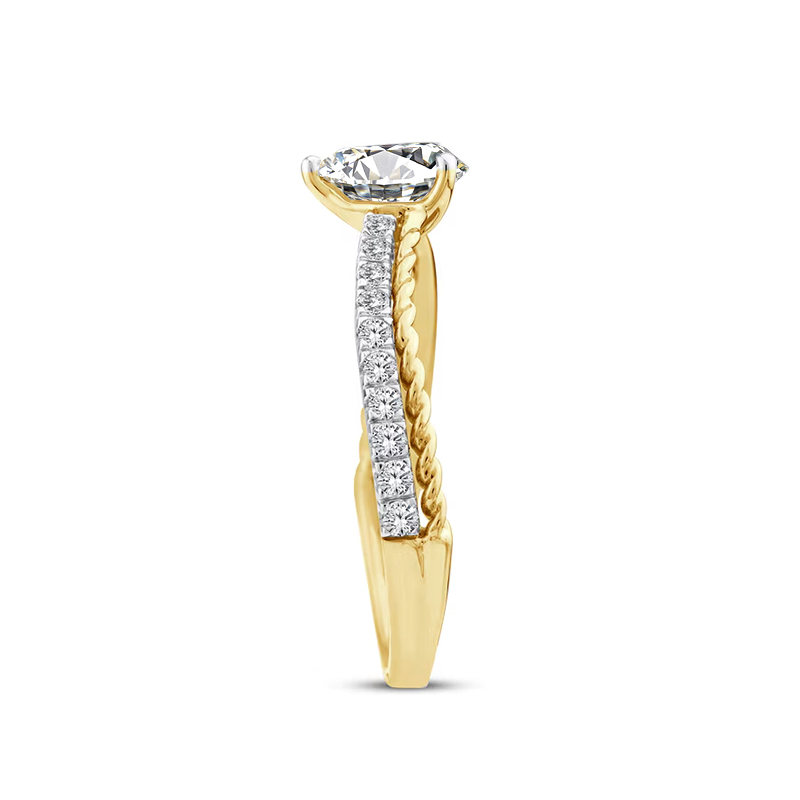 Sotiya Two Tone Curved Shank Pear Cut Engagement Ring Sterling Silver