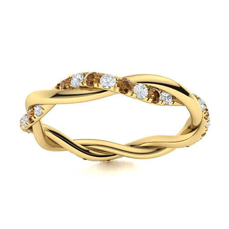 Sotiya Intertwined Vines Round Cut Coffee Eternity Ring Sterling Silver-Sotiya