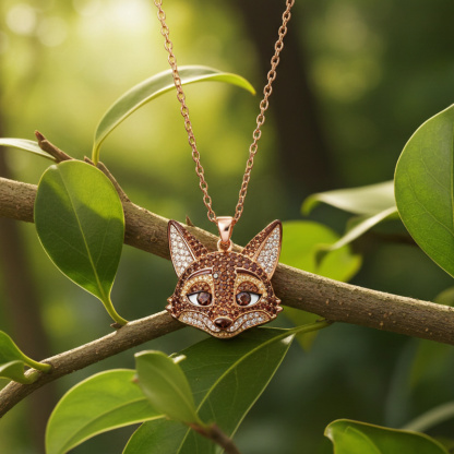 Sotiya Animal City Fox Inspired Coffee Necklace-Sotiya