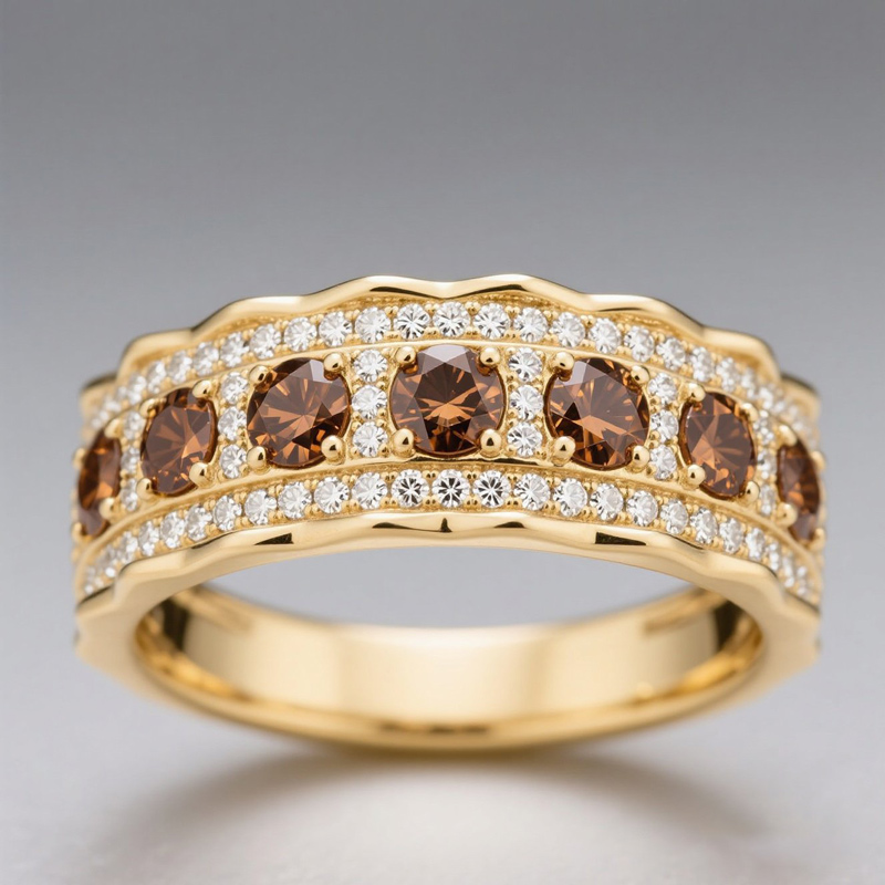 Sotiya Round Cut Coffee Women's Wedding Ring Sterling Silver-Sotiya