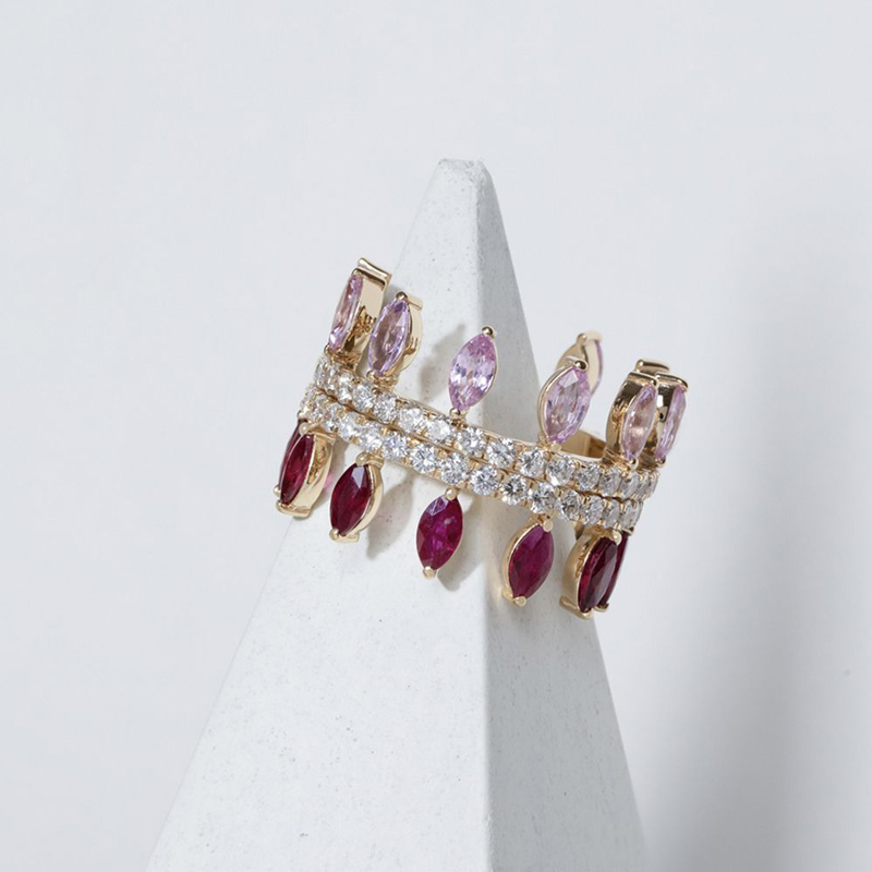 Sotiya 12 Birthstones Marquise Cut Mix and Match Stackable Eternity Ring Sterling Silver-Sotiya