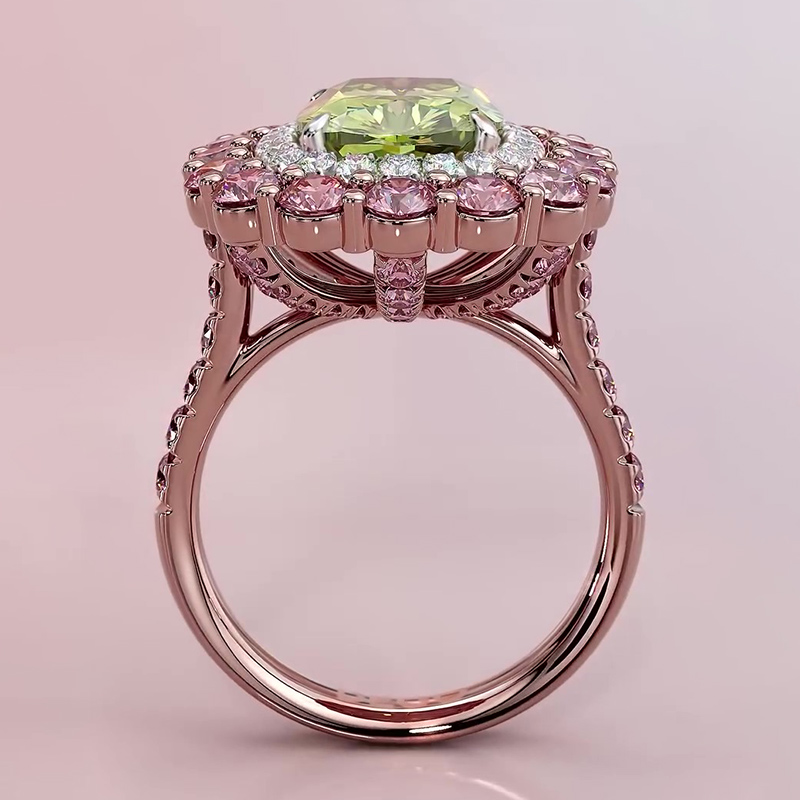 Sotiya Cathedral Cushion Cut Multi Colored Engagement Ring Sterling Silver-Sotiya