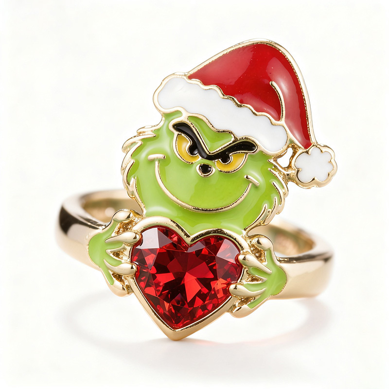 Sotiya Christmas Monster Embraces Love Heart Cut Cocktail Ring Sterling Silver-Sotiya