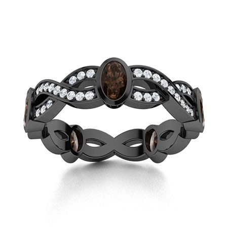 Sotiya Twist Infinity Oval Cut Eternity Ring Sterling Silver-Sotiya