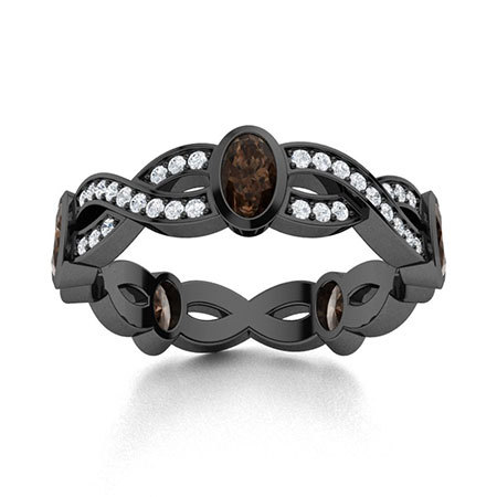 Sotiya Twist Infinity Oval Cut Eternity Ring Sterling Silver-Sotiya