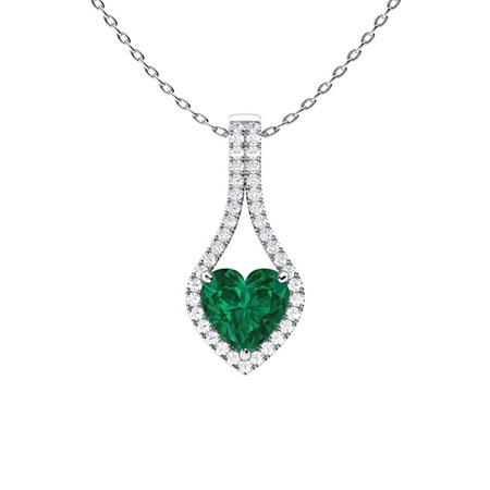 Sotiya Customizable 12 Birthstone Heart Cut Necklace Sterling Silver-Sotiya