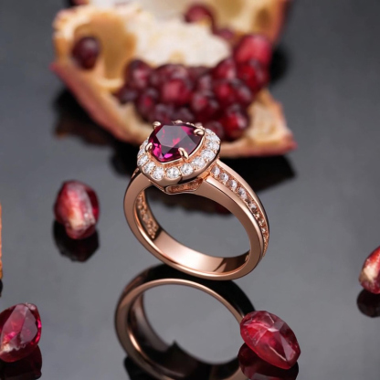 Sotiya Halo Heart Cut Coffee Engagement Ring Sterling Silver-Sotiya