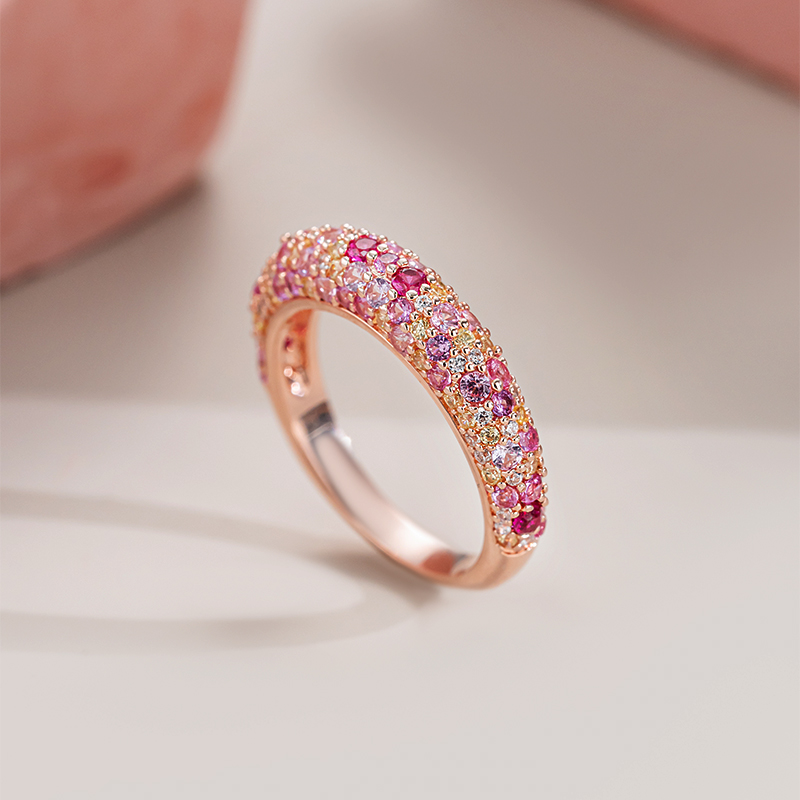 Sotiya Multi Colored Stones Women's Wedding Ring Sterling Silver-Sotiya