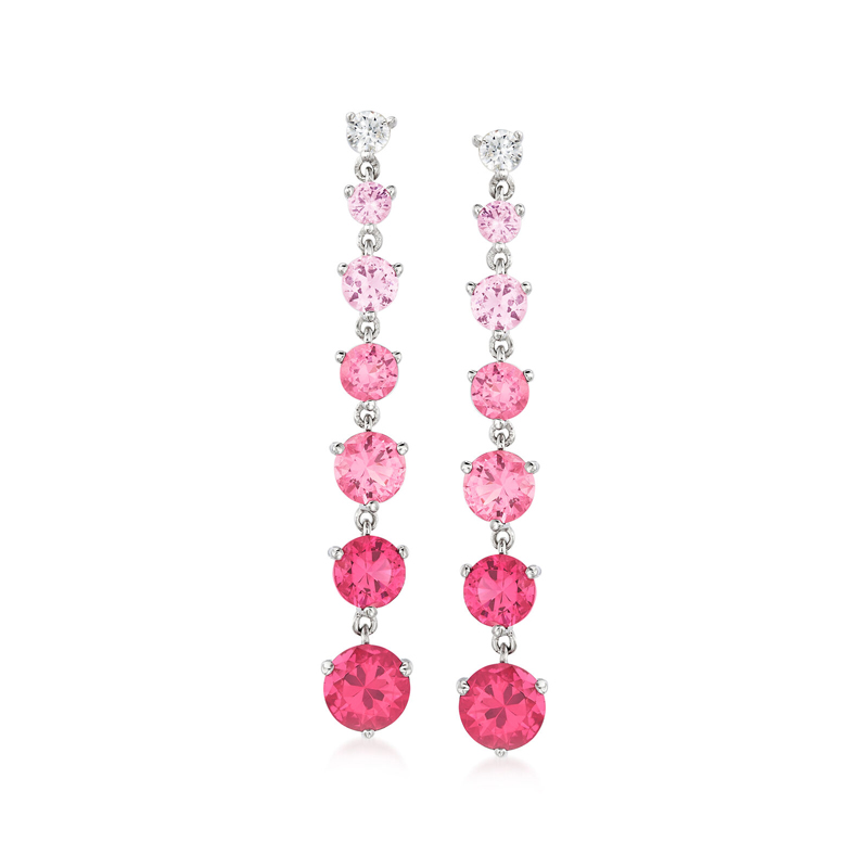 Sotiya Multi Colored Gradient Hot Pink Drop Earrings Sterling Silver-Sotiya