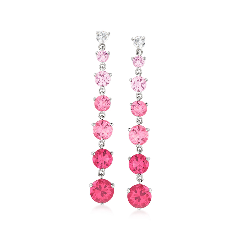 Sotiya Multi Colored Gradient Hot Pink Drop Earrings Sterling Silver-Sotiya