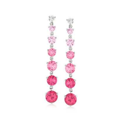 Sotiya Multi Colored Gradient Hot Pink Drop Earrings Sterling Silver-Sotiya