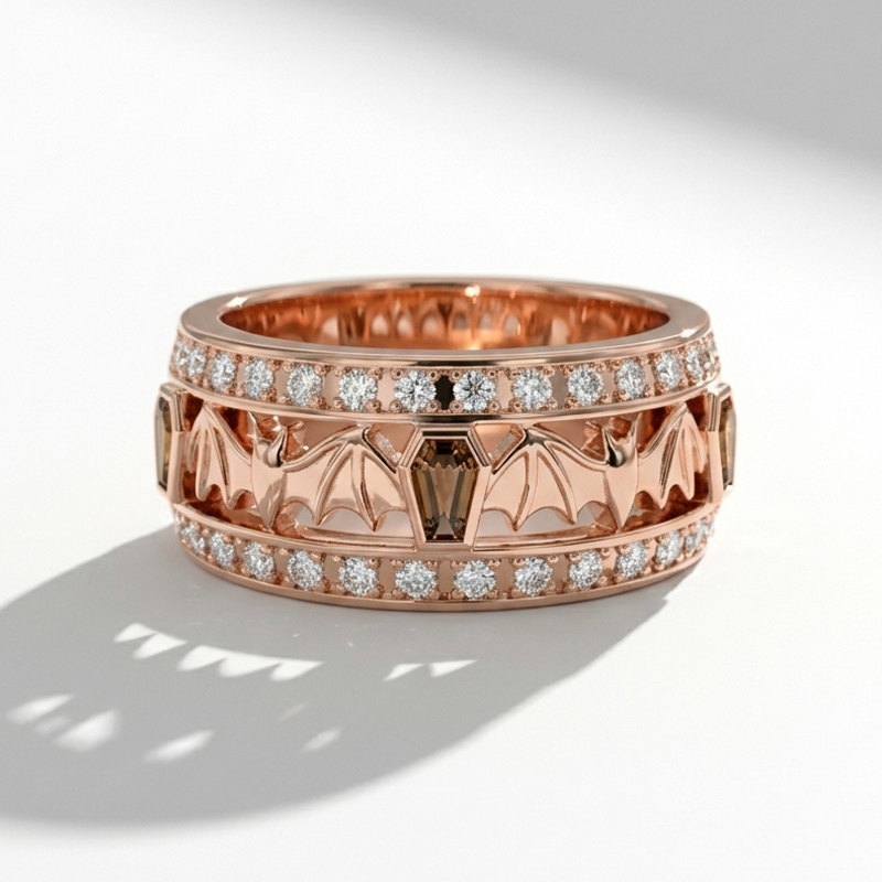 Sotiya Coffin Cut Coffee Bat Women's Wedding Ring Band Sterling Silver-Sotiya