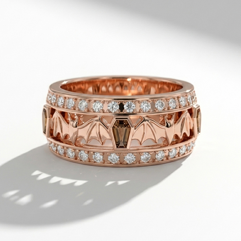 Sotiya Coffin Cut Coffee Bat Women's Wedding Ring Band Sterling Silver-Sotiya