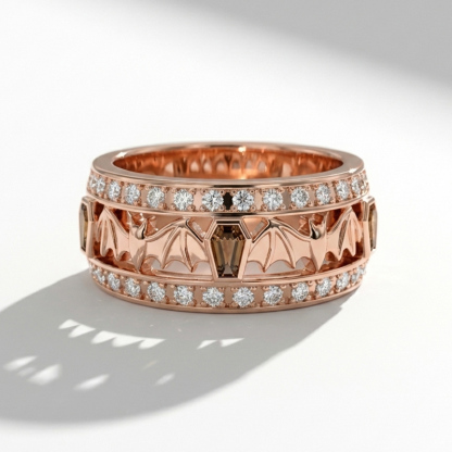 Sotiya Coffin Cut Coffee Bat Women's Wedding Ring Band Sterling Silver-Sotiya