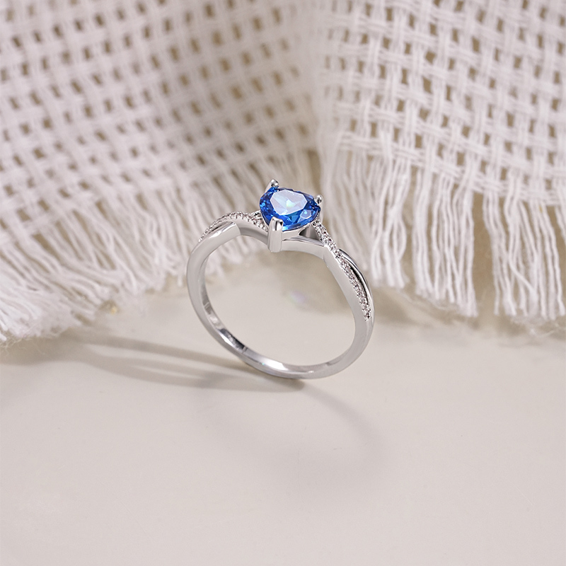 Sotiya Personalized Twist Heart Cut Engagement Ring