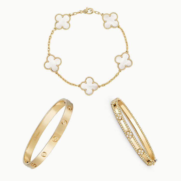 3‑Piece Icon Stack – Love Bracelet, Clou & Clover